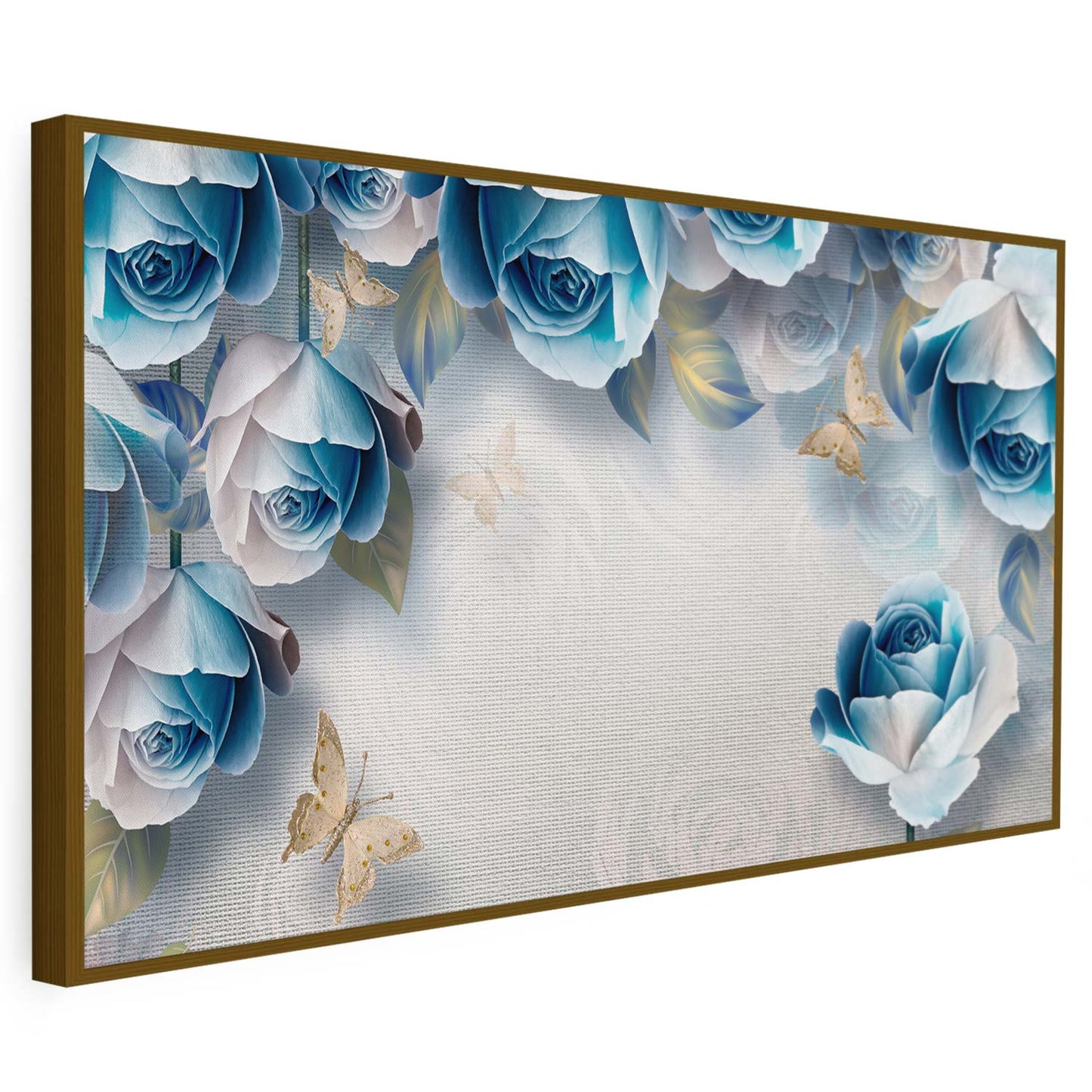 Tableau sur toile de fleurs bleues en 3D