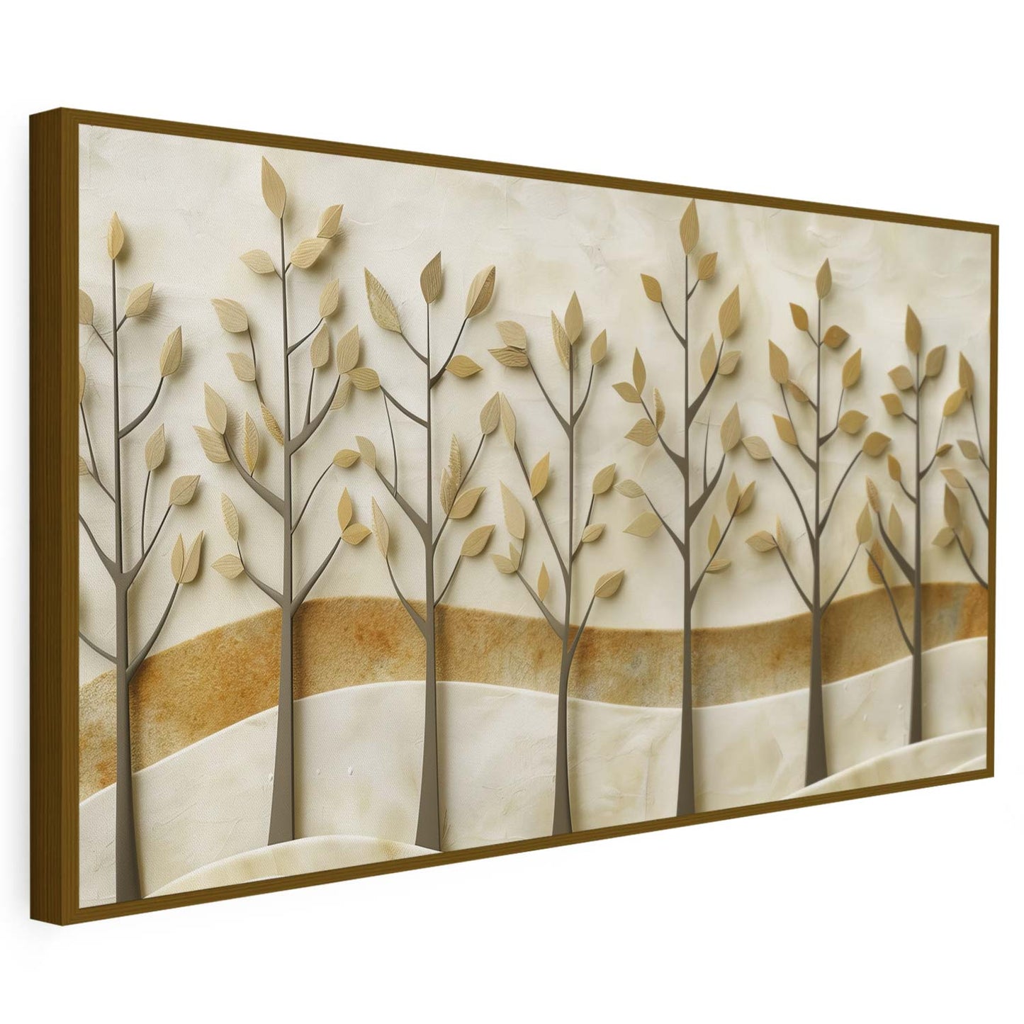 Tableau sur toile d'arbres en 3D doré