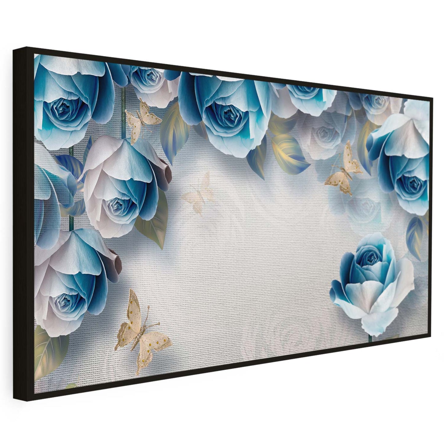 Tableau sur toile de fleurs bleues en 3D
