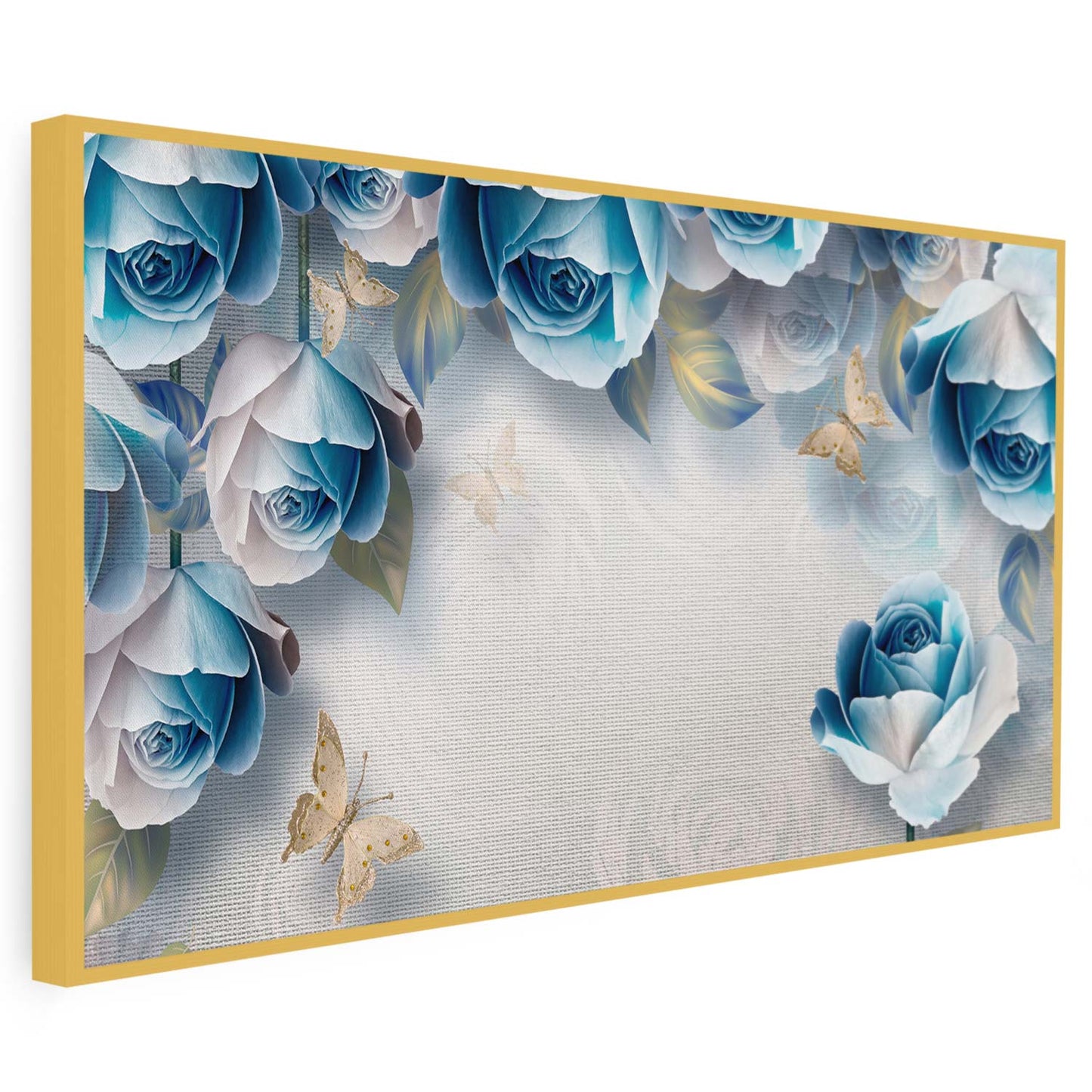 Tableau sur toile de fleurs bleues en 3D