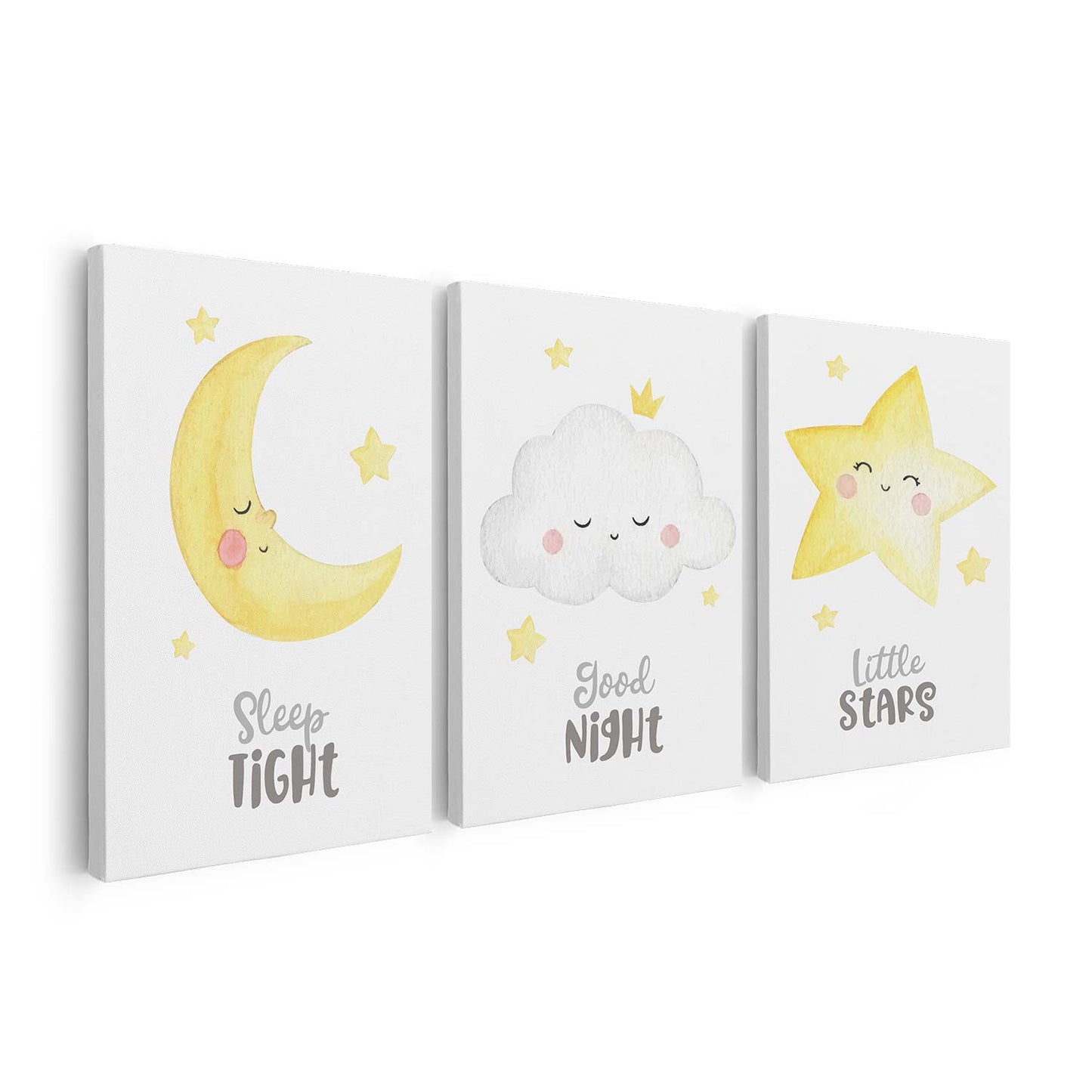 Trio pour chambre enfant jaune étoile