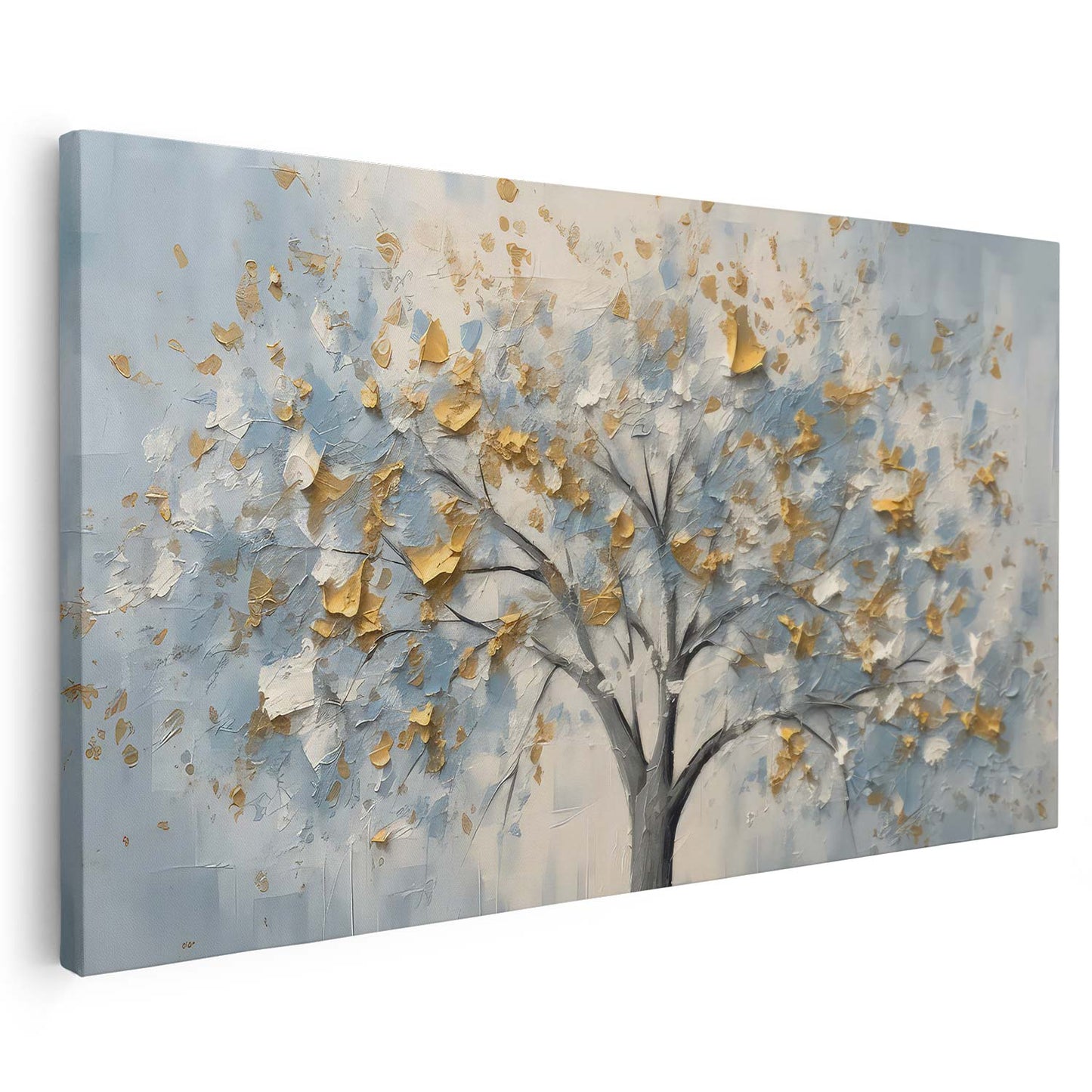 Tableau sur toile d'arbre doré effet 3d