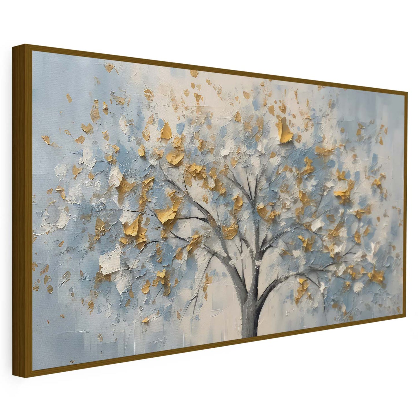 Tableau sur toile d'arbre doré effet 3d