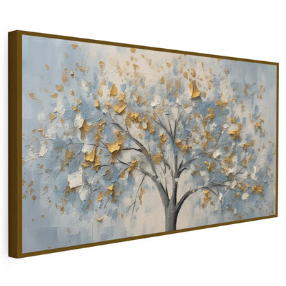 Tableau sur toile d'arbre doré effet 3d