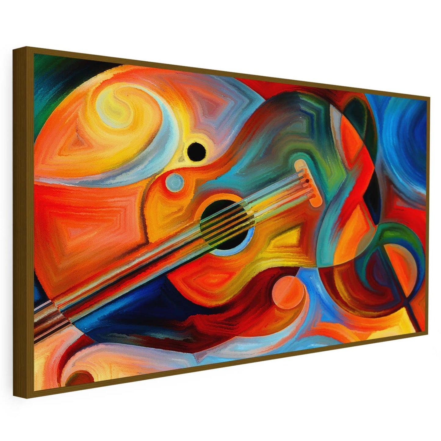 Tableau sur toile de guitare colorée