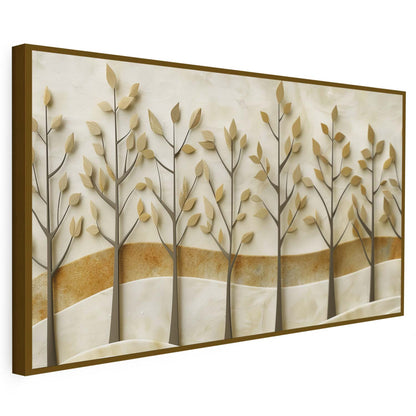 Tableau sur toile d'arbres en 3D doré