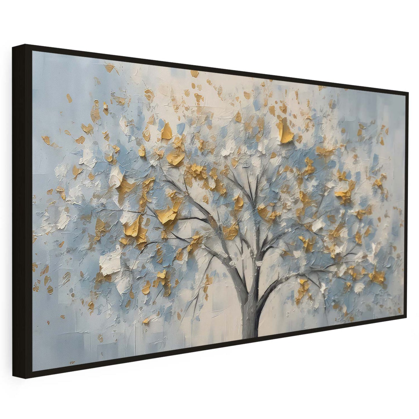 Tableau sur toile d'arbre doré effet 3d