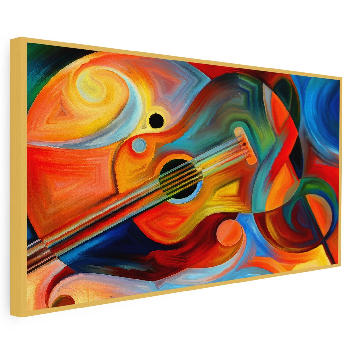 Tableau sur toile de guitare colorée