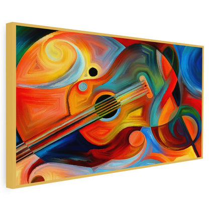Tableau sur toile de guitare colorée