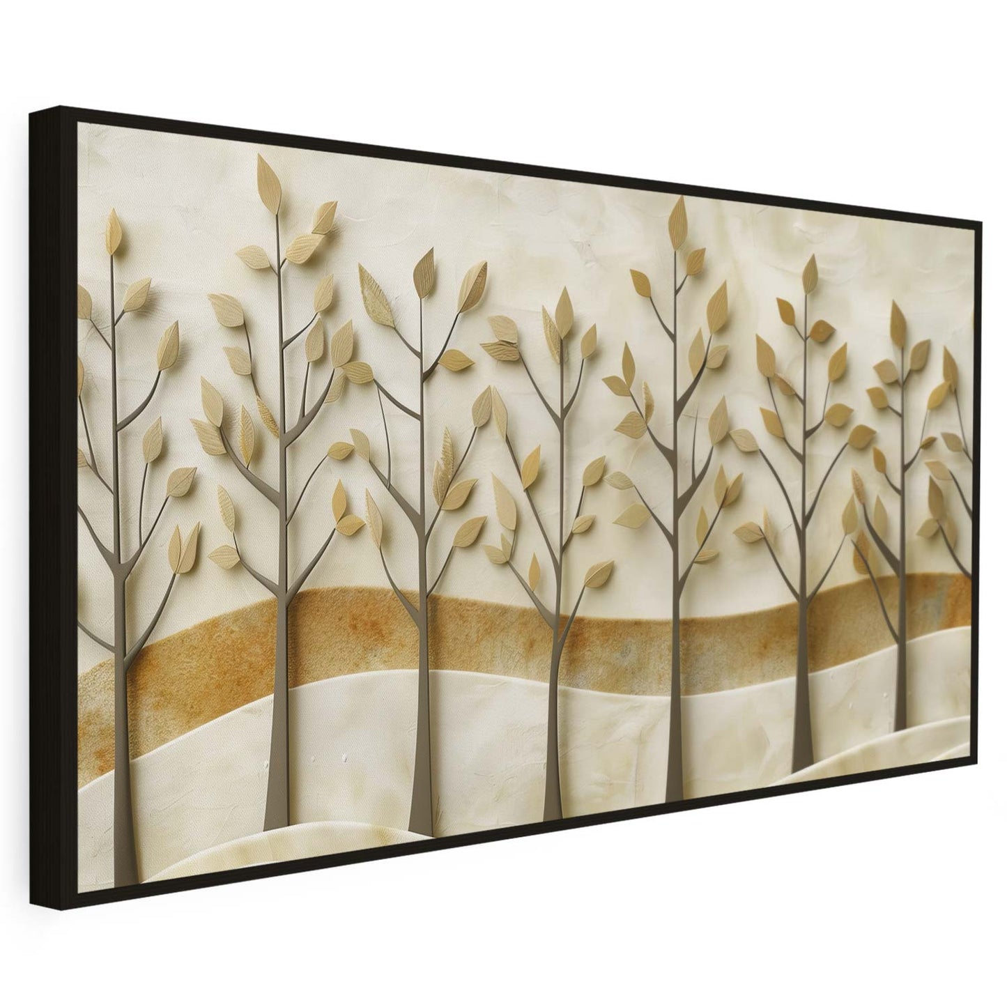 Tableau sur toile d'arbres en 3D doré