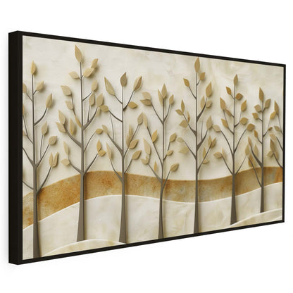 Tableau sur toile d'arbres en 3D doré