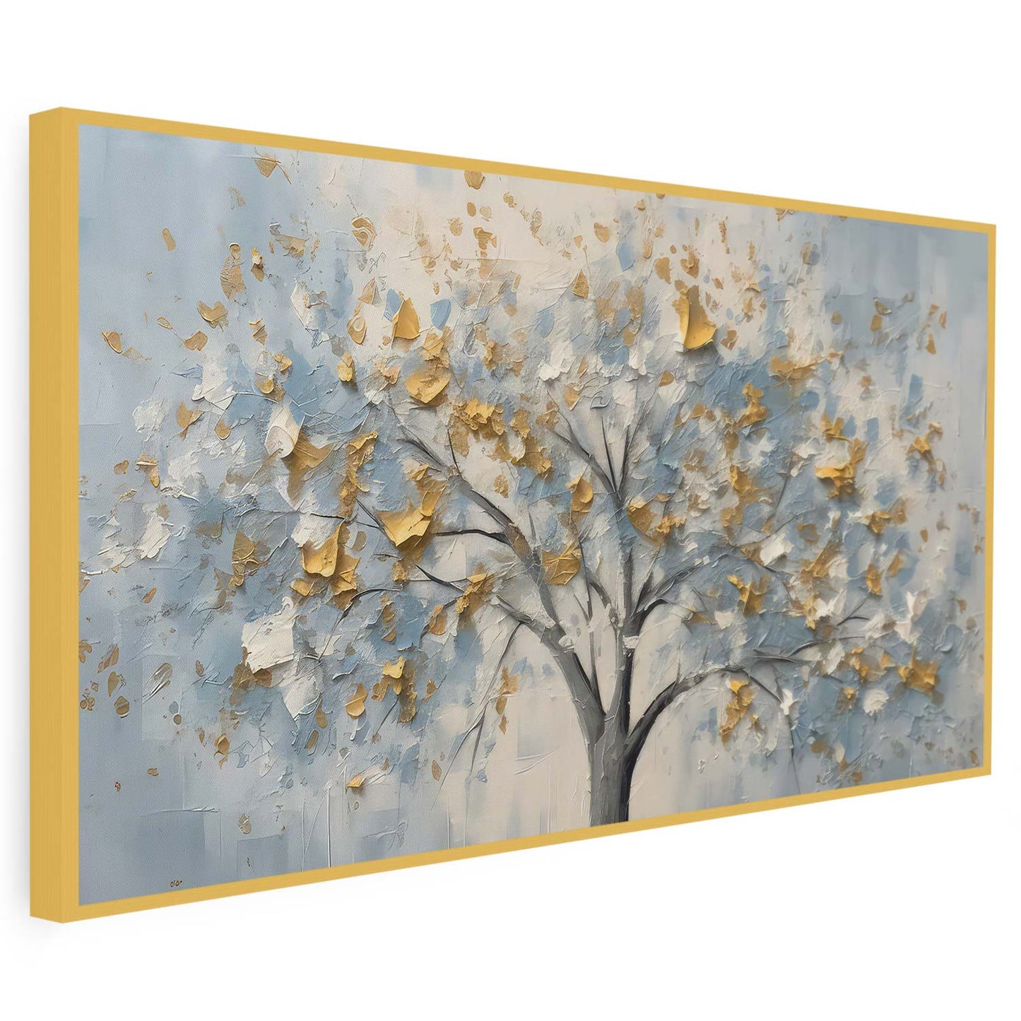 Tableau sur toile d'arbre doré effet 3d