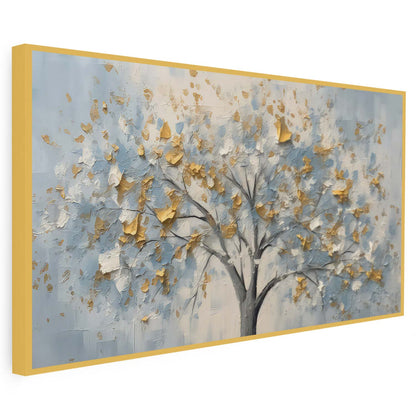 Tableau sur toile d'arbre doré effet 3d