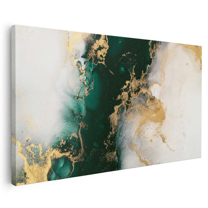 Tableau sur toile de marbre vert